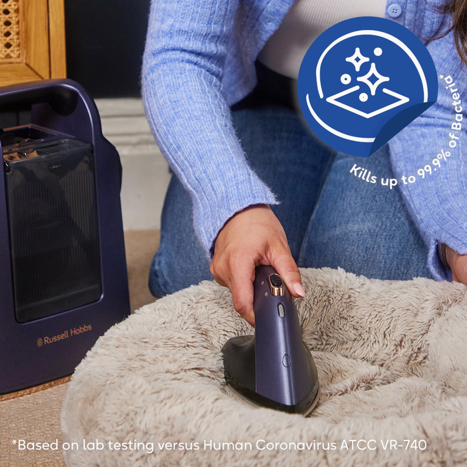 Russell Hobbs Genie Maestro Hand Held Steamer | 2-in-1 | Blue | 27600 - Image 5