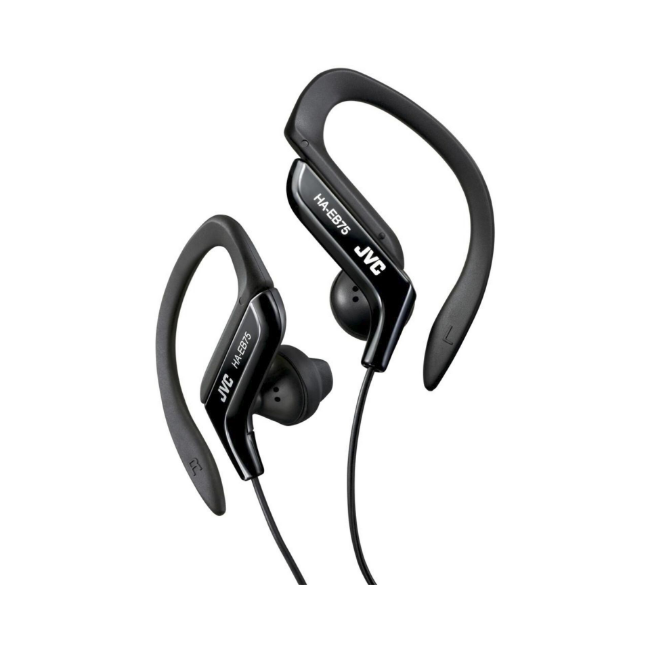 JVC Wired In-Ear Headphones with Sports Ear Hook - Black | HAEB75BNU JVC Wired In-Ear Headphones with Sports Ear Hook - Black | HAEB75BNU