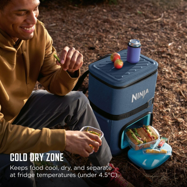 Ninja FrostVault Go 23L 36-Can Backpack Soft Cooler | Lakeshore Blue | FF136EUUKNV - Image 3