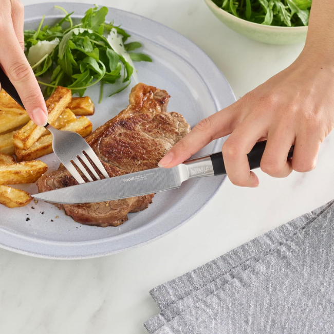 Ninja Foodi StaySharp Steak Knives - 6 Piece Set | Silver/Black | K32106UK - Image 4