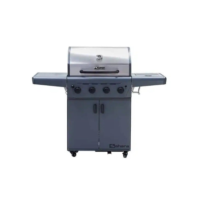 Sahara Performer 4 Burner Gas BBQ - Stainless Steel + Grey | PER4IR-CC
