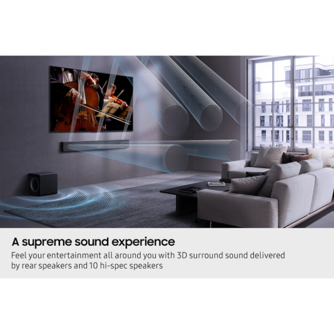 Samsung Q-Series 5.1.2ch Soundbar with Subwoofer & Rear Speakers - Black | HW-QS750F-XU - Image 7