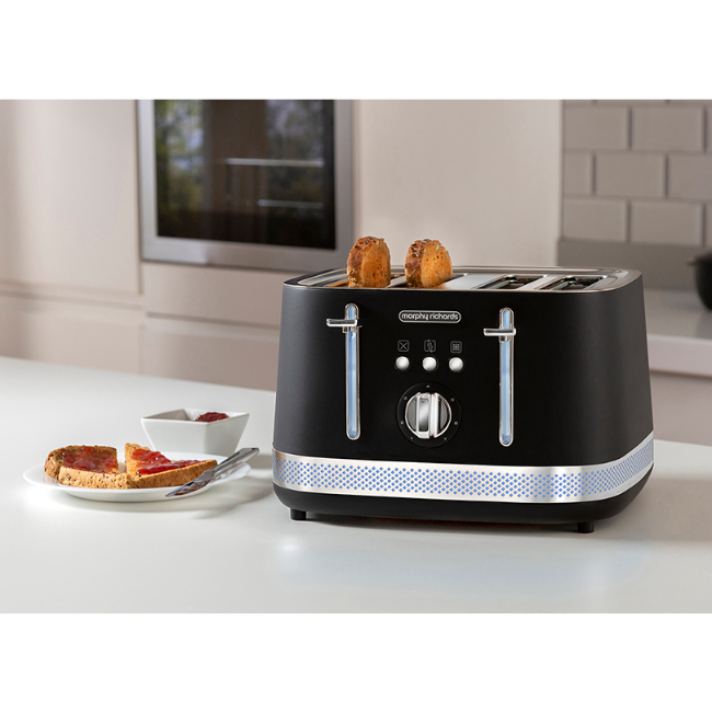 Morphy Richards Illumination 4 Slice Toaster - Black | 248020 - Image 2