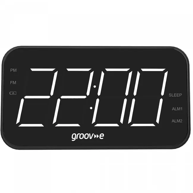 Groove Rechargeable Alarm Clock Radio | Black | GVCR02BK - Image 2