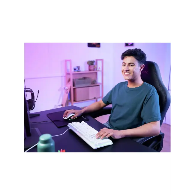 Trust GXT 833W Thado TKL Illuminated Gaming Keyboard | White | T24741 - Image 5