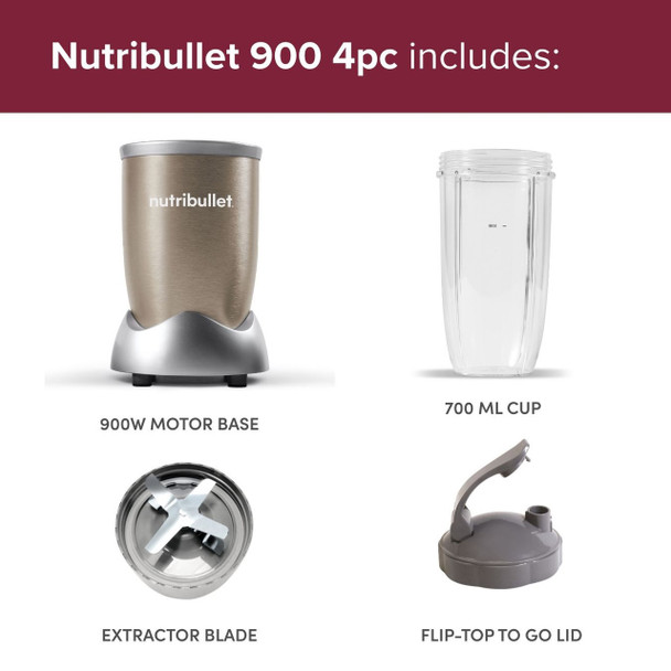 Nutribullet Pro 900 Series 4pc Starter Kit - Champagne | 1950 - Image 5