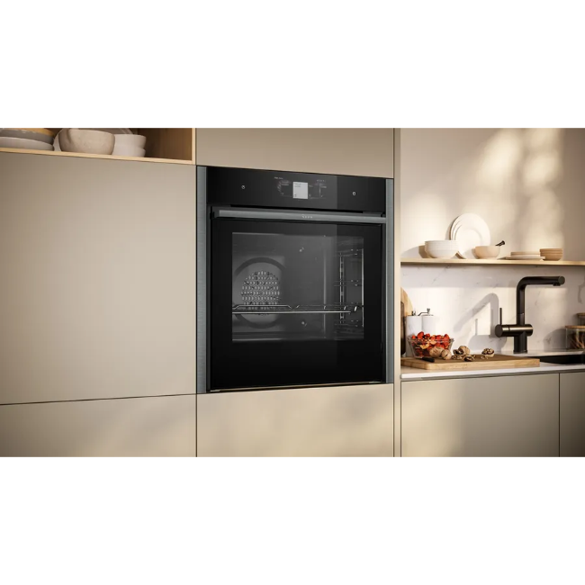 Neff N 90 Built-In Single Oven with Added Steam Function - Graphite Grey | B64VT73G0B - Image 6