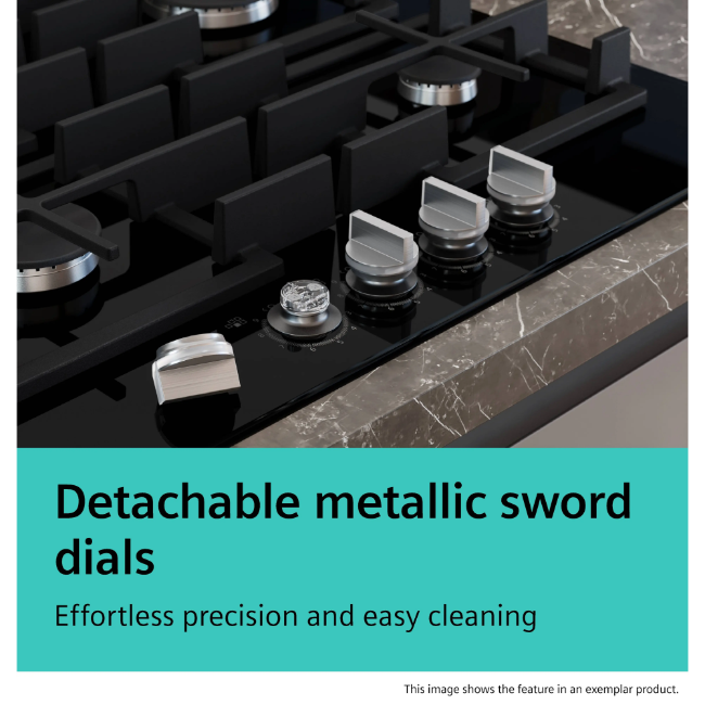 Siemens IQ500 Gas Hob 90cm Tempered Glass - Black | EP9A6MI40 - Image 6