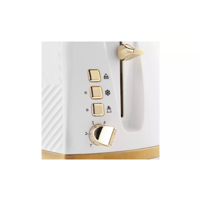 Russell Hobbs Groove 2 Slice Toaster - White | 26391 - Image 5