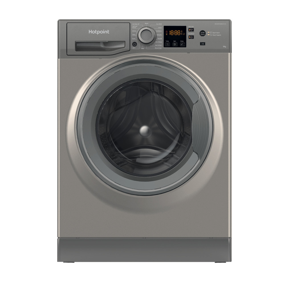 Hotpoint Anti-stain Washing Machine 9kg - Graphite | HNR9W64GGIRE - Image 1 Hotpoint Anti-stain Washing Machine 9kg - Graphite | HNR9W64GGIRE - Image 1