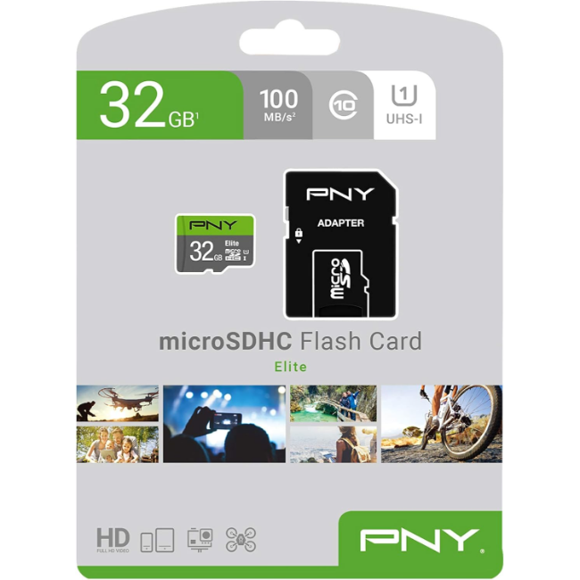 PNY Elite 32GB Micro SDHC Card | SDU32GU18SGW-GE - Image 1