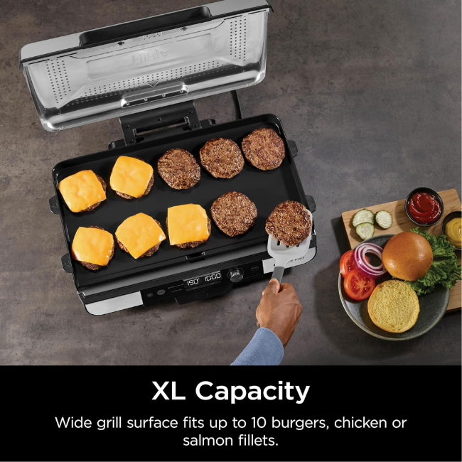 Ninja Sizzle Pro Xl Grill & Flat Plate - Silver/Black | GX101UK - Image 12