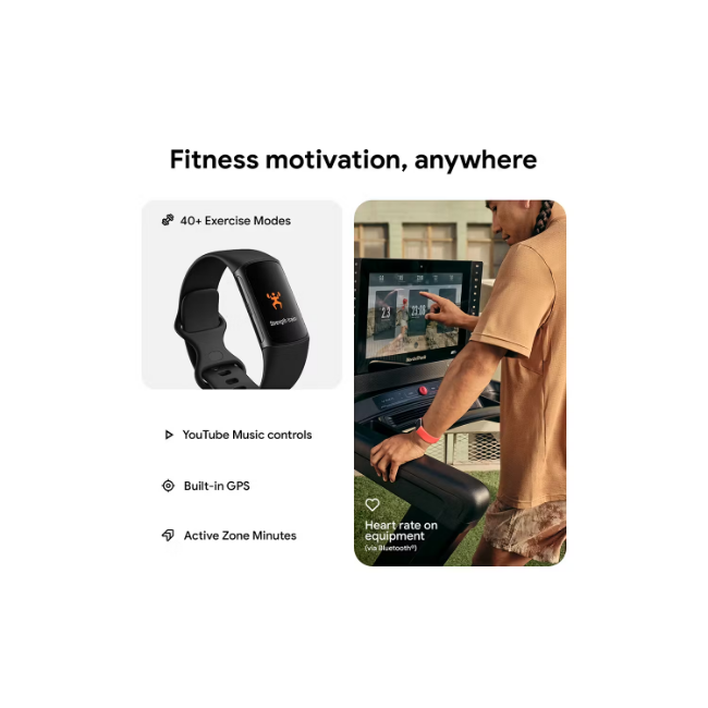 Fitbit Charge 6 Fitness Tracker - Obsidian Black | 79-GA05183-GB - Image 8