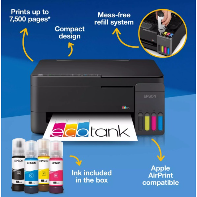 Epson A4 Eco Tank Wifi Printer | ET-2910 - Image 2