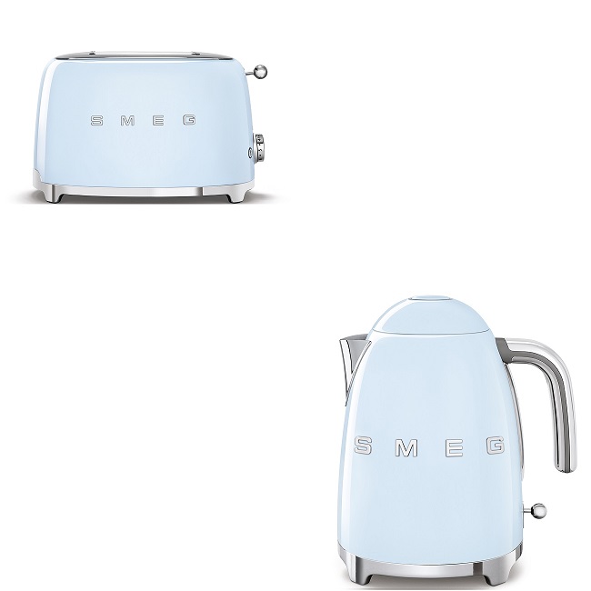 Smeg 50's Retro Kettle & 2 Slice Toaster Set - Pastel Blue | KLF03PBUK + TSF01PBUK Smeg 50's Retro Kettle & 2 Slice Toaster Set - Pastel Blue | KLF03PBUK + TSF01PBUK