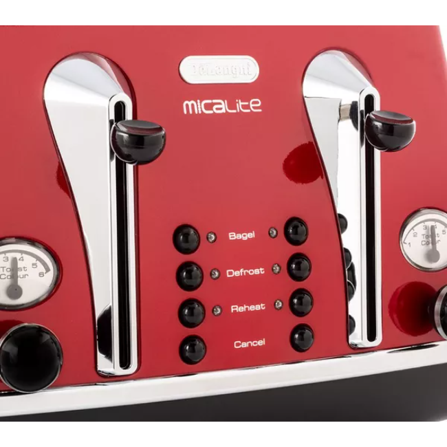 Delonghi Toaster 4 Slice - Red | CT0M4003R - Image 6