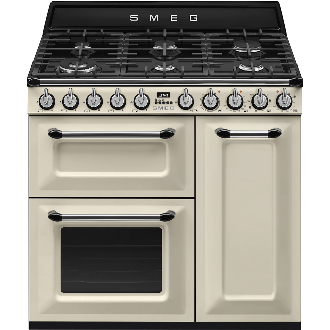 Smeg 90cm Duel Fuel Gas & Electric Range Cooker - Cream | TR93P