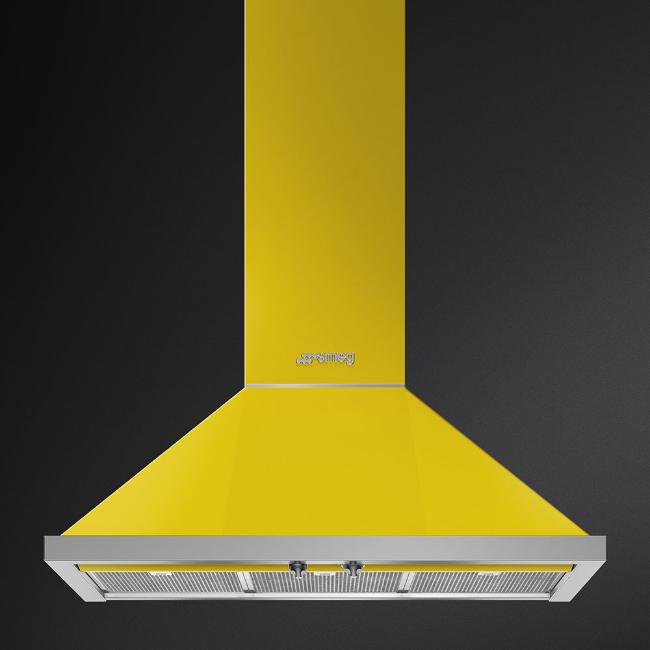 Smeg 90cm Portofino Chimney Hood - Yellow | KPF9YW - Image 2