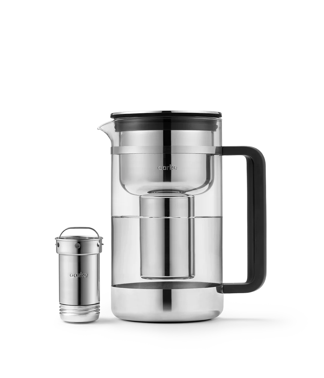 Aarke 2.8L Water Purifier Jug Large - Glass & Steel | A1220 Aarke 2.8L Water Purifier Jug Large - Glass & Steel | A1220