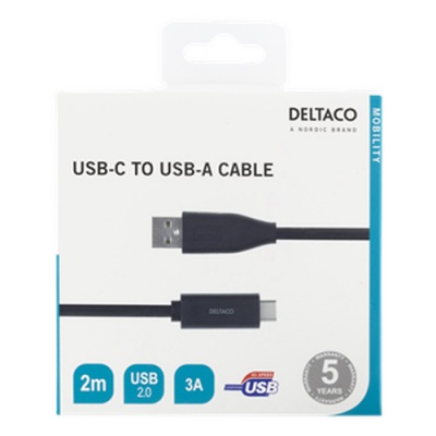 Deltaco USB-C to USB-A Cable 2.0 | 2m | USBC1006M