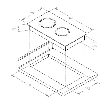 Powerpoint 2 Zone Induction Ceramic Hob | Touch Control | P152CZTCIN - Image 2
